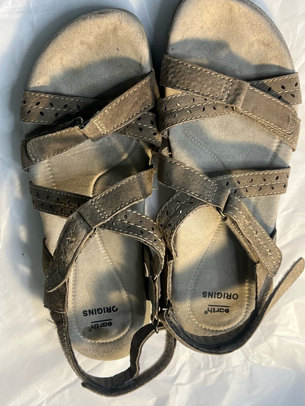 Earth Origins Taupe Strappy Lightweight Women's Sandals - Picture 8 of 11